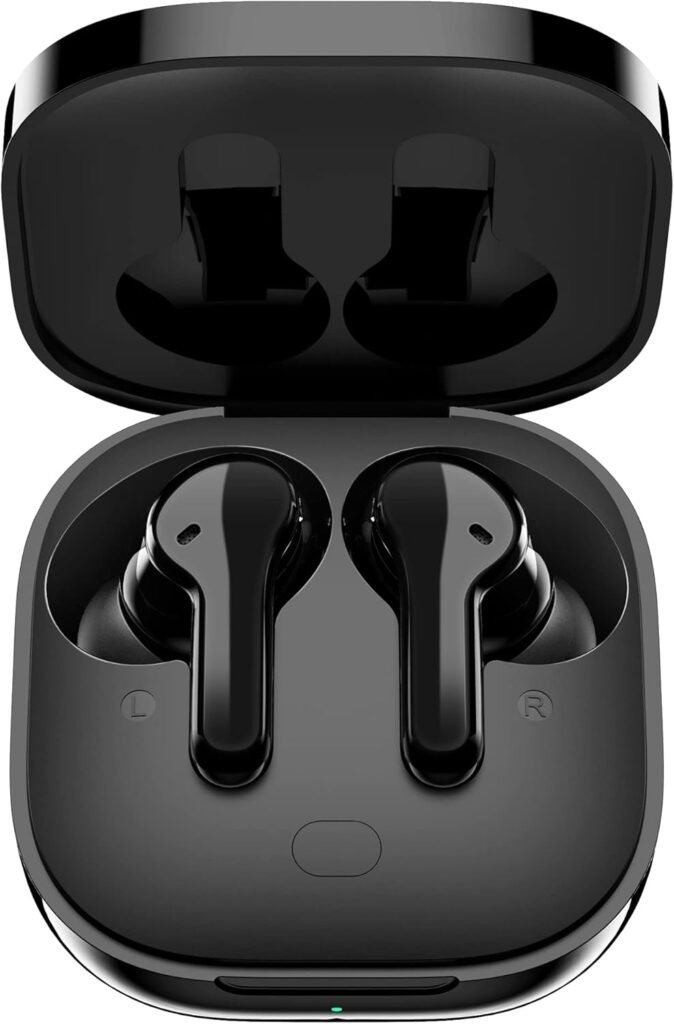 Caixa aberta de fones bluetooth QCY T13 preto